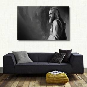 Quadro decorativo Vikings Ragnar Artístico - Tela em Tecido