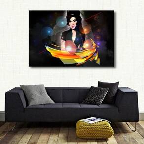 Quadro decorativo Amy Winehouse com Tela em Tecido