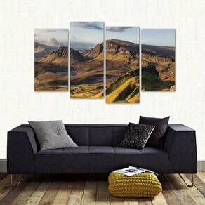 Quadro Decorativo Paisagens Canyon Mosaico Em Tecido 4 Peças