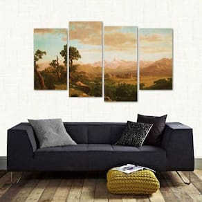 Quadro Decorativo Paisagem Mosaico Em Tecido 4 Peças 1