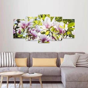 Quadro Planta Flor Magnólia Natureza Artístico Mosaico