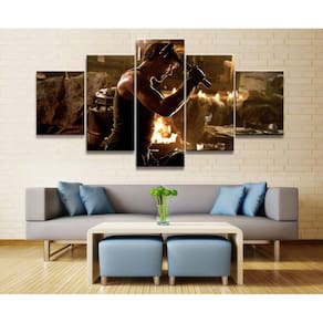 Quadro Decorativo Tony Stark B 5 peças 130x65 cm em tecido