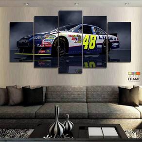 Quadro Decorativo Corridas Nascar 48 130x63 em tecido
