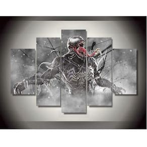 Quadro Decorativo Venom2 5 peças 130x65 cm em tecido