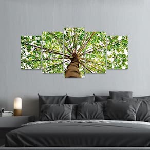 Quadro Árvore Folhagem Verde Mosaico Para Sala Hall
