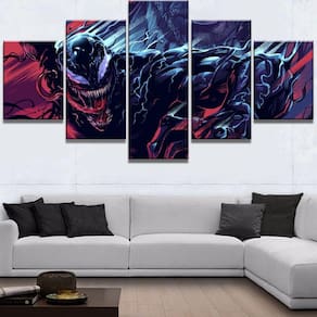 Quadro Decorativo Venom 5 peças 130x65 cm em tecido