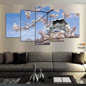 Quadro Decorativo Cerejeira do Japão 130x63 em tecido