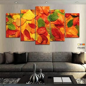 Quadro Decorativo Folhas de Outono 130x63 em tecido