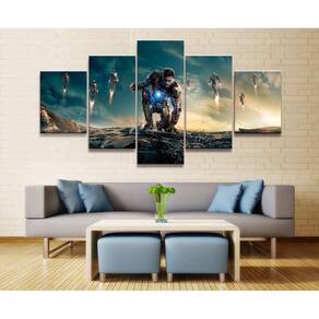 Quadro Decorativo Tony Stark8 5 peças 130x65 cm em tecido