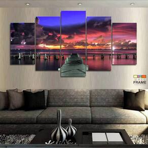 Quadro Decorativo Por Do Sol 130x63 em tecido