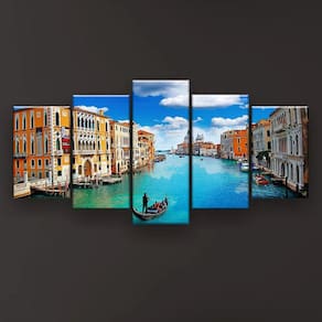 Quadro Decorativo Canal De Veneza 129x61 Sala Quarto