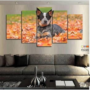 Quadros Decorativos Cachorro Outono 63x130mt em Tecido