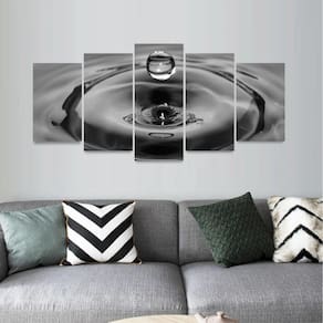 Quadro decorativo Arte Gota de Água Mosaico 5 Peças