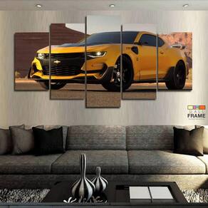 Quadros Camaro Amarelo Transformers 63x130mt em Tecido