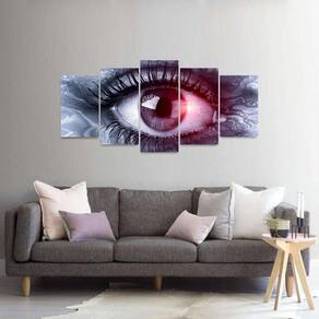 Quadro Artístico O Olhar Mosaico 5 Peças Eyes decorativo