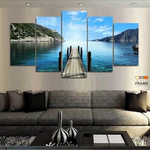 Quadro Decorativo Paisagem Ponte 130x63 em tecido