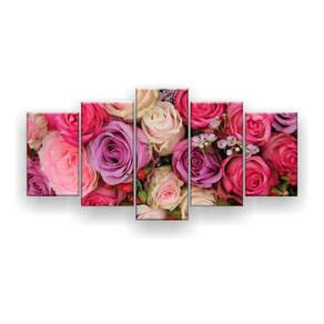 Quadro Decorativo Buquê Rosas Casamento 129x61 Sala Quarto
