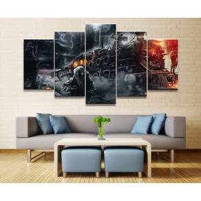 Quadro Decorativos Jogos de Guerra com 5 peças 130x65 4