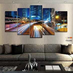 Quadros Decorativos Cidades Hong Kong 63x130mt em Tecido
