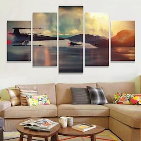 Quadro Decorativos Jogos Walpaper com 5 peças 130x65 m18