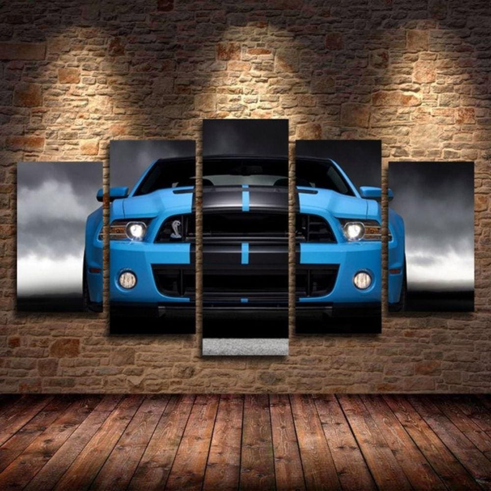 Quadro Decorativo Carro 5 peças em tecido