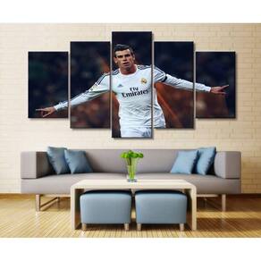 Quadro Decorativo Real Madrid2 5 peças 130x65 cm em tecido
