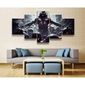 Quadro Decorativo Rockband 5 peças 130x65 cm em tecido