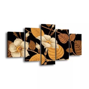 Quadro Decorativo 129x63 Sala Quarto Arte Flores Douradas 1