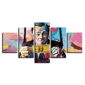 Quadro Decorativo Leonardo-DiCaprio 5 peças 130x65 cm em tec