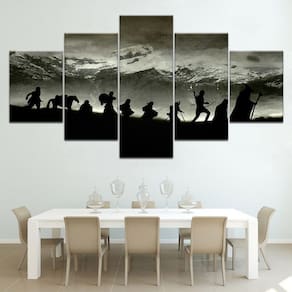 Quadro Decorativo Lord Of The Rings 5 peças 130x65