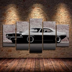 Quadro Decorativo Carro Charger 5 peças em tecido 1