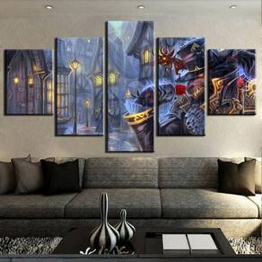 Quadro Decorativos Jogos Walpaper com 5 peças 130x65 9
