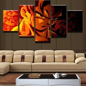 Quadro Decorativo Naruto 5 partes 130x65 em tecido