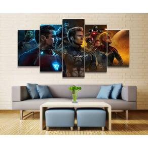 Quadro Decorativo Vingadores Endagame2 5 peças 130x65 cm em