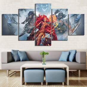 Quadro Decorativos Jogos Walpaper com 5 peças 130x65 10