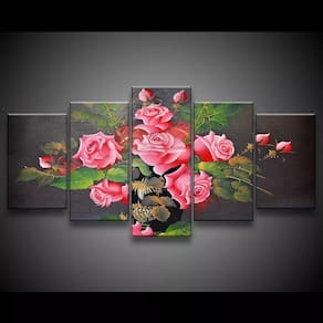 Quadro Decorativo 129x63 Sala Escritorio Flores Rosas 1