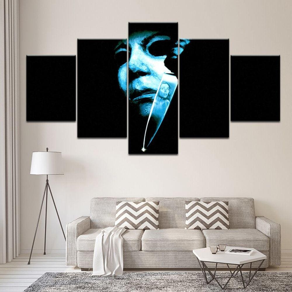 Quadro Decorativo terror 5 peças 130x65 cm em tecido 1