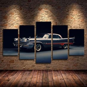 Quadro Decorativo Carro de Luxo 5 peças em tecido