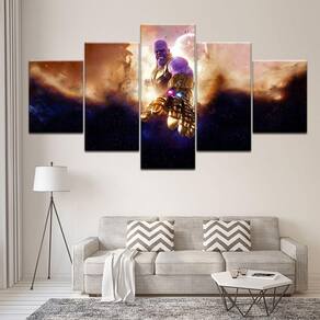 Quadro Decorativo Thanos 5 peças 130x65 cm em tecido