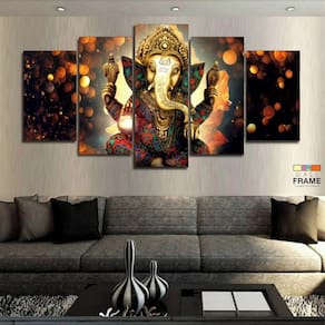 Quadros Decorativos Lord Ganesha 63x130em Tecido