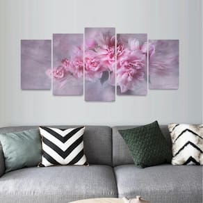 Quadro Mosaico Para Sala Hall Rosas Flores-Rosa Romance Flor