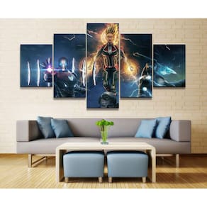 Quadro Decorativo Vingadores B 5 peças 130x65 cm em tecido 2