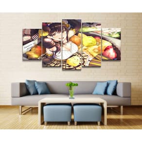 Quadro Decorativos Kimono Akagi com 5 peças 130x65 1