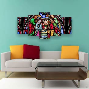 Quadro Decorativo Vitral Menino Jesus Hd 129x61 Quarto Sala