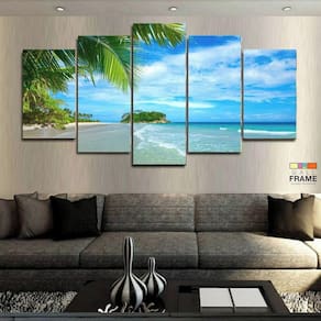 Quadros Decorativos Praia Ilha 63x130mt em Tecido