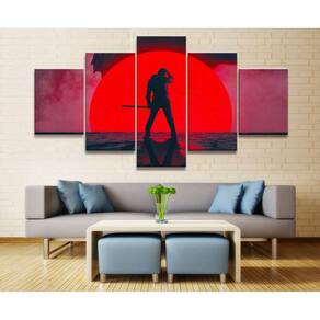 Quadro Decorativo Vingadores L 5 peças 130x65 cm em tecido