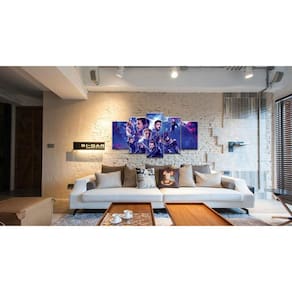Quadro Decorativo Vingadores D 5 peças 130x65 cm em tecido 4