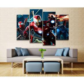 Quadro Decorativo Vingadores 4 peças 140x65 cm em tecido
