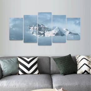 Quadro Montanhas Paisagem Nevoeiro Mosaico 5 Peças