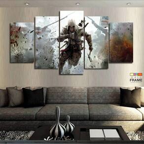 Quadros Decorativos Jogo Assassin`s Creed 63x13em Tecido